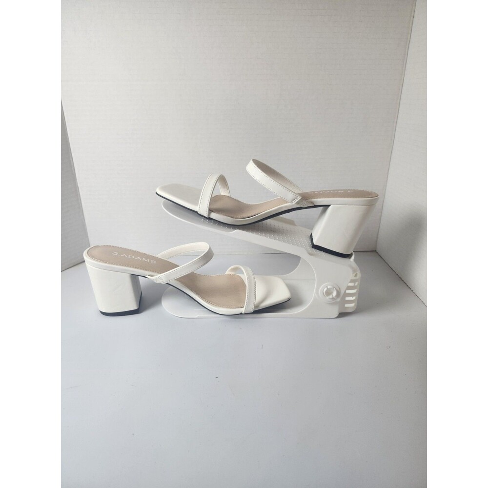 J. Adams Size 8.5 Two Strap White Heels